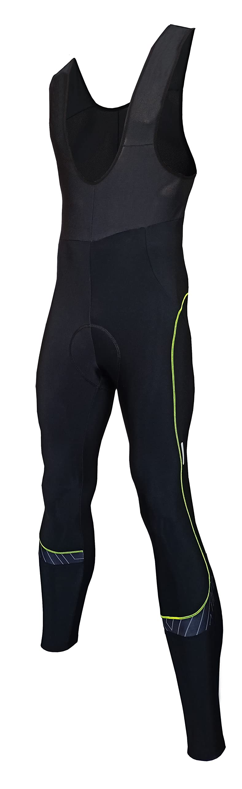 Berkner - Ralph - Fahrradhose, Trägerhose lang, Radhose in schwarz leuchtgelb XXL Black Fluo, XXL Bl