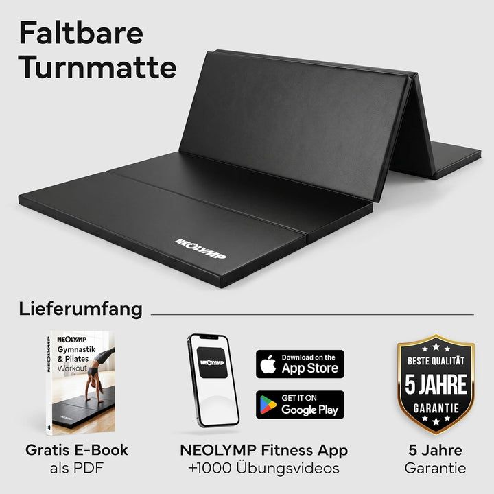NEOLYMP Turnmatte klappbar - Faltbare Gymnastikmatte für Zuhause - Dicke Fitnessmatte für Kampfsport