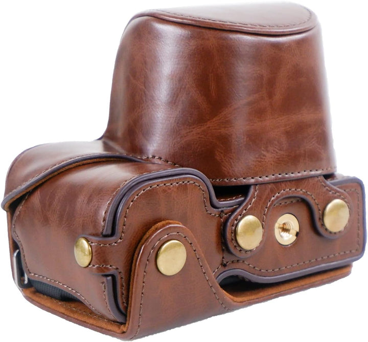 Rieibi ZVE10 Hülle - Qualität PU Leder Hülle für Sony ZV-E10 spiegellose Digitalkamera - Griff Schut