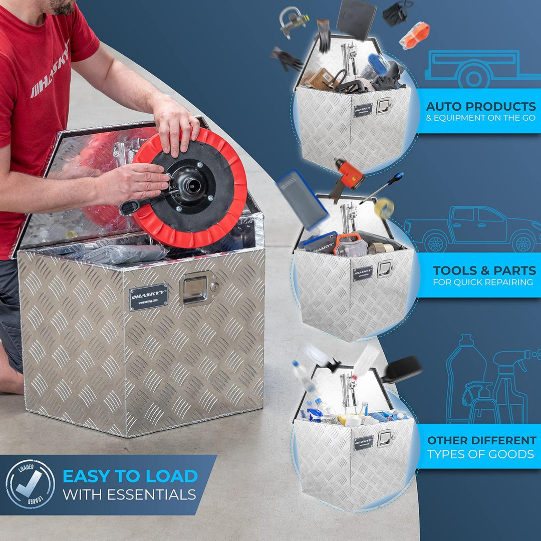 Aluminium Transportbox 700x285x420 mm Trapez Truckbox Deichselbox Werkzeugkasten Alubox Alukoffer Tr