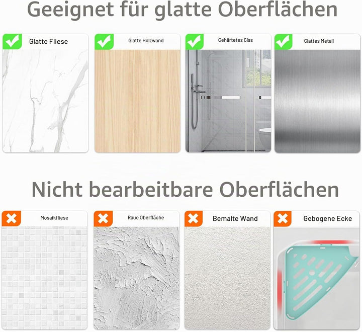 Sotfamily 4 Stück Plastik Duschablage ohne Bohren Duschregal Duschkorb Kommt mit einem kleinen runde