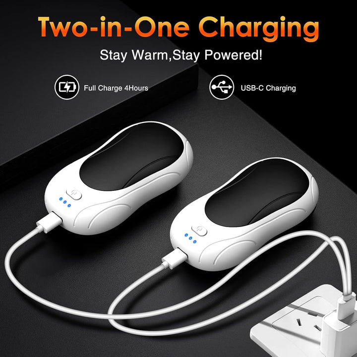 Handwärmer Elektrisch 2 Pack mit Magnetische, Elektrischer Taschenwärmer Aufladbar 3000mAh, 3 Stufen