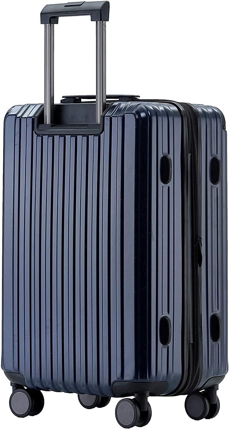 M816 TSA-Schloss Koffer Reisekoffer Trolley Kofferset Hardschale Boardcase (Dunkelblau, Mittler Koff