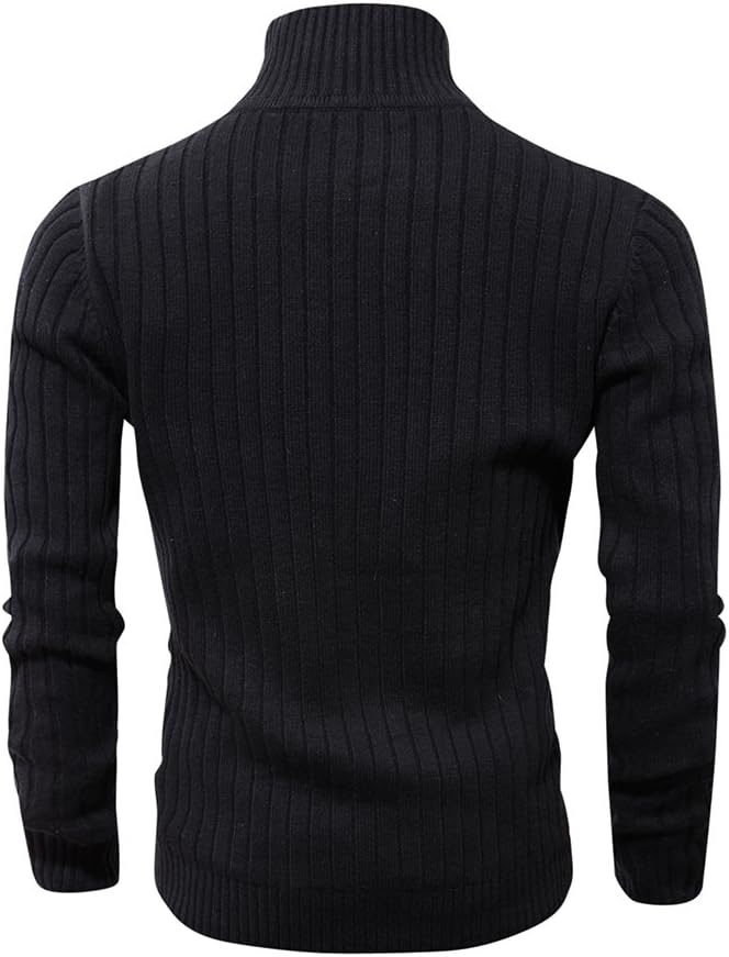 AOLI RAY Herren Strickjacke mit Reissverschluss Cardigan Stehkragen Pullover Feinstrike Sweaters mit