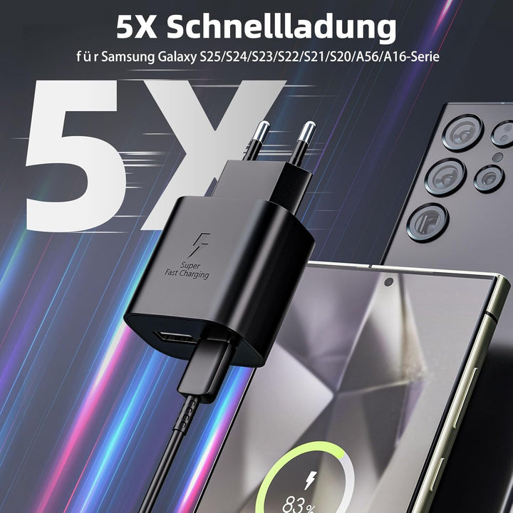 3er Pack 25W USB C Schnellladegerät Adapter Netzteil für Samsung Galaxy S26 S25 S24 S23 S22 S21 S20