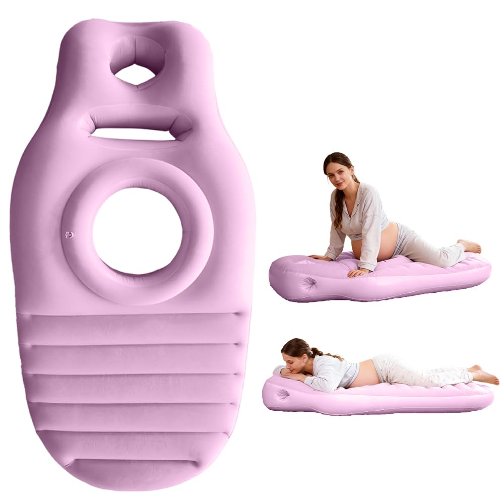 Aufblasbares Schwangerschaftskissen, Yogamatte für Schwangere mit Loch, Brown Tragbare Schwangerscha