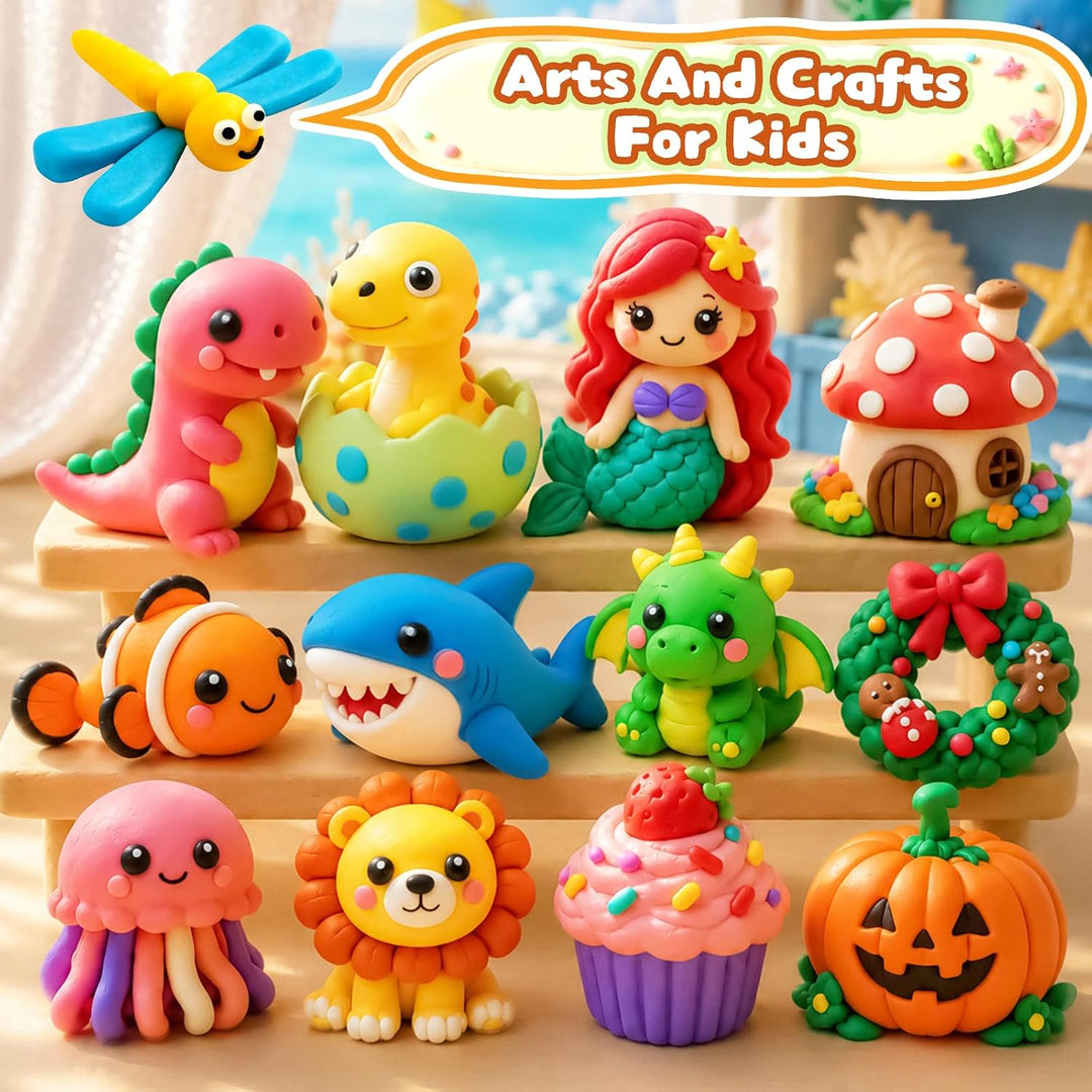 16 Farben Knete Set für Kinder ab 3 Jahren, Ungiftig &amp; Weich (50g/Dosen) | 5 Knete Zubehör, 10 Kreat