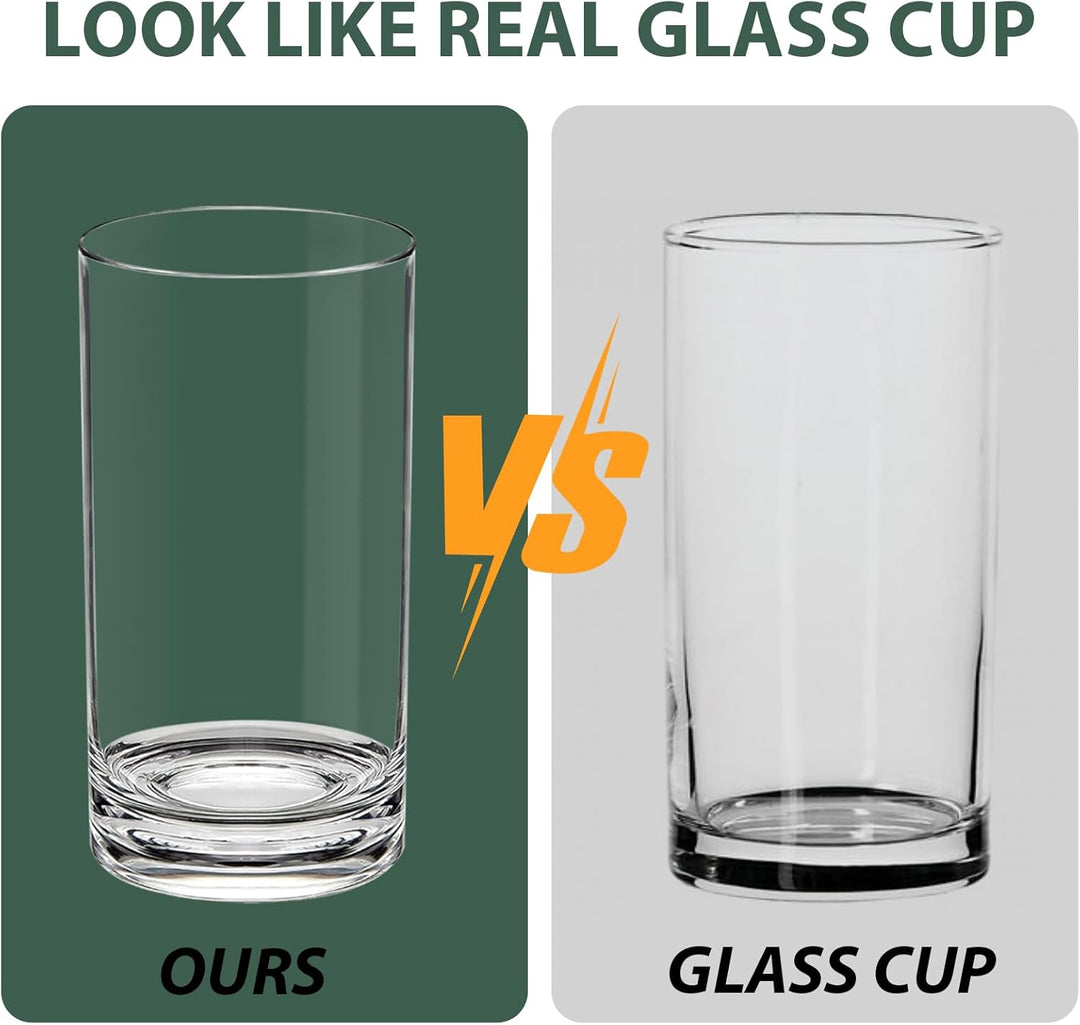 REALWAY Bruchsichere Trinkgläser aus Kunststoff, transparent, bruchsicher, spülmaschinenfest, BPA-fr