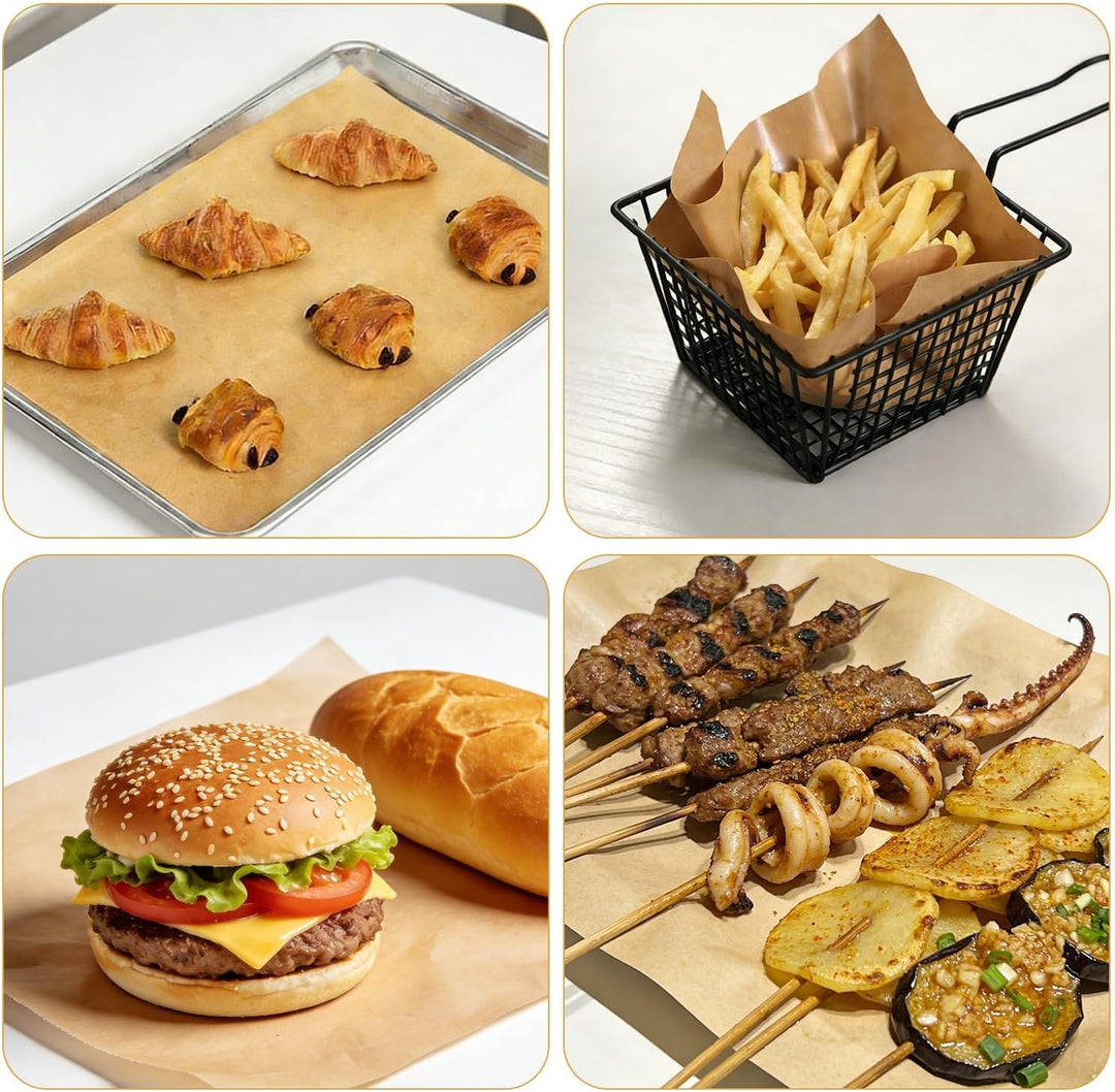 120 Stück Pergamentpapier zum Backen, Bio Backpapier ohne PFAS, 25 * 35cm Backpapier Zuschnitte zum