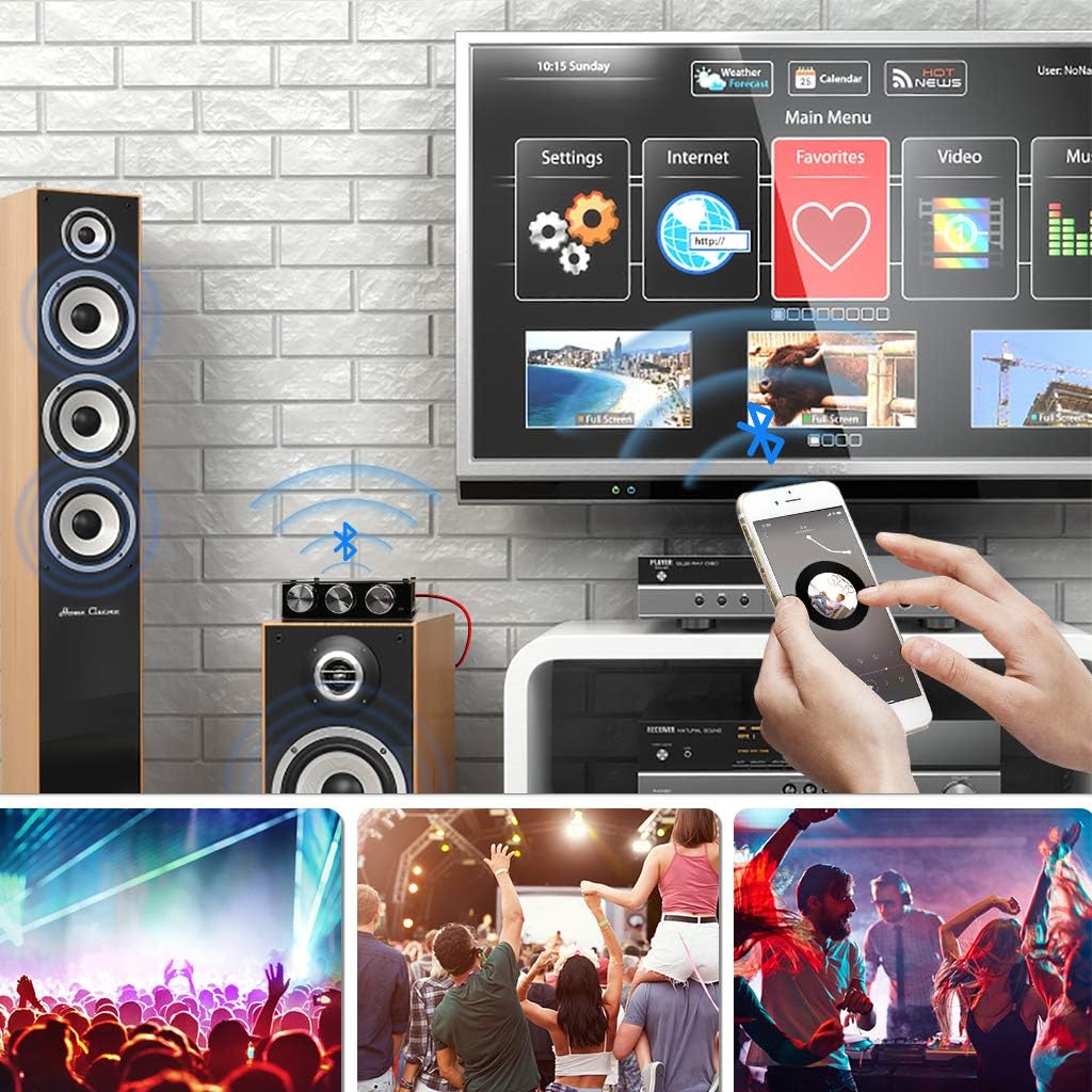 HiFi-Verstärker ZK-1002T Mini Bluetooth5.0 Verstärker Modul 2.0 Kanal 200W Stereo Audioverstärker DC