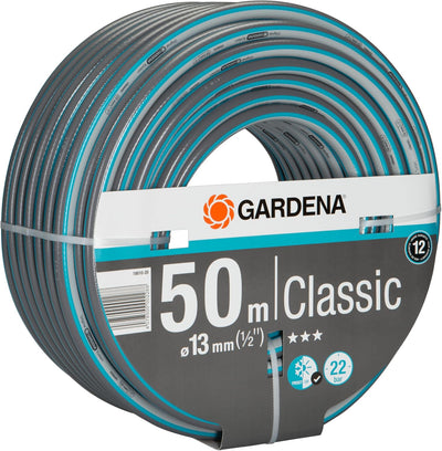 Gardena Classic Schlauch 13 mm (1/2 Zoll), 50 m: Universeller Gartenschlauch aus robustem Kreuzgeweb