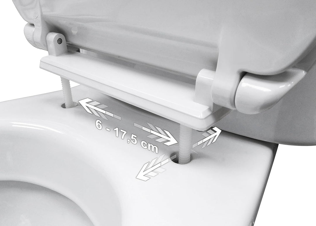 ESTOLI WC-SITZ | UNIVERSAL O FORM | KOMPATIBLER TOILETTENSITZ | EINSTELLBARER SCHARNIER | EASY-CLEAN