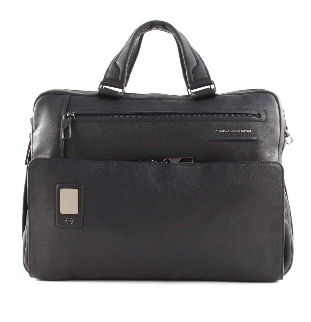 PIQUADRO Akron Ledermappe 30 cm Laptopfach Schwarz Einheitsgrösse, Schwarz Einheitsgrösse