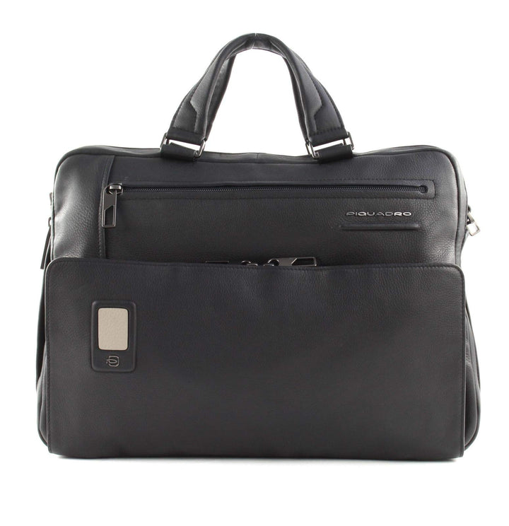 PIQUADRO Akron Ledermappe 30 cm Laptopfach Schwarz Einheitsgrösse, Schwarz Einheitsgrösse