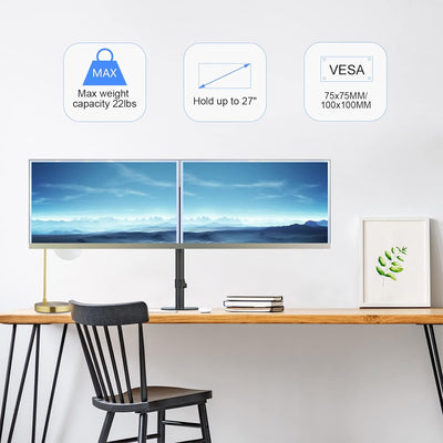 suptek Monitor Halterung 2 Monitore, für 13-27 Zoll LED/LCD Bildschirm, Dual Monitor Halterung Monit