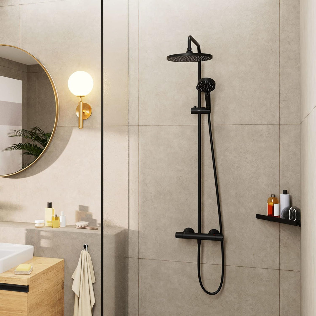 hansgrohe Duschsystem Vernis Blend, Brausekopfgrösse 240 mm, Duschset mit Thermostat, Duschkopf, Sch