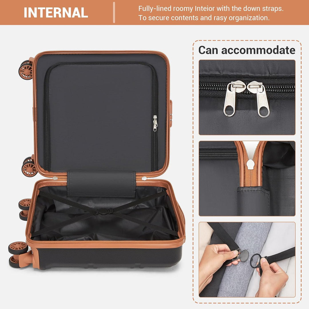 KONO Kleiner Koffer Handgepäck Hartschalenkoffer für Easyjet Handgepäck 45x36x20 cm, Leicht Reisekof