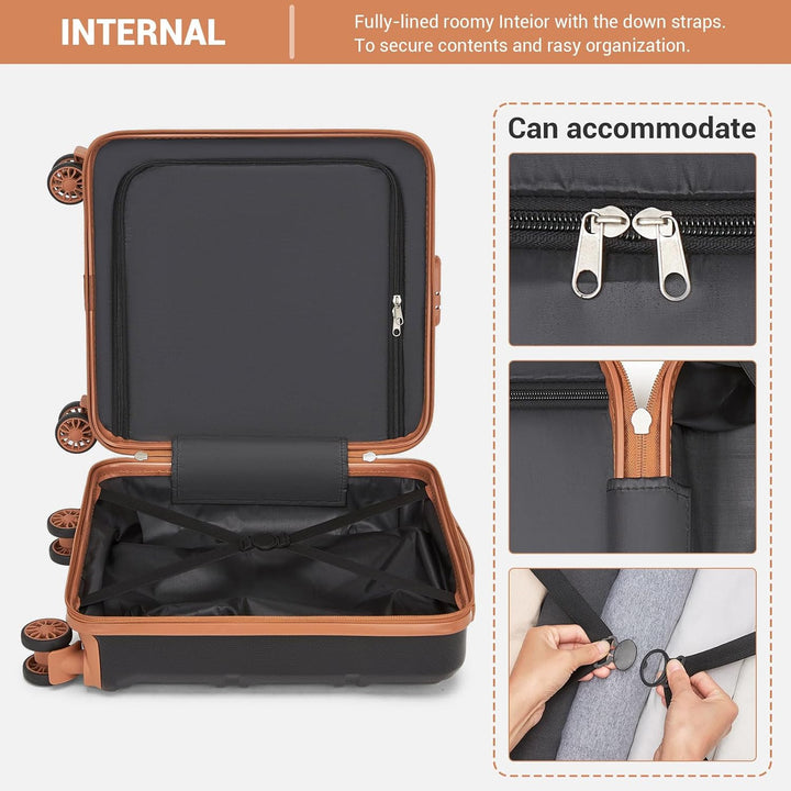 KONO Kleiner Koffer Handgepäck Hartschalenkoffer für Easyjet Handgepäck 45x36x20 cm, Leicht Reisekof