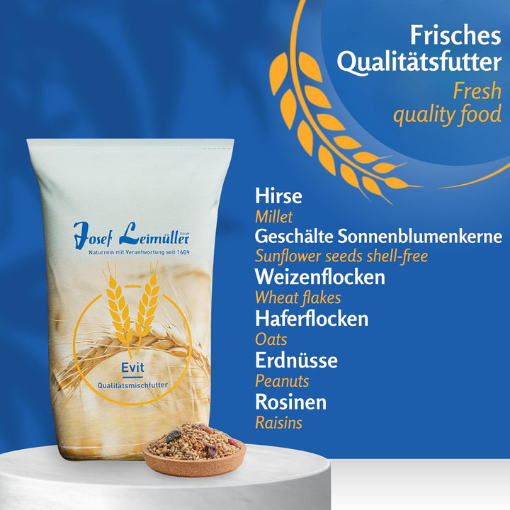 Leimüller Vogelfutter Wildvögel Ganzjährig 5Kg (Ohne Schalen) - Premium Wildvogelfutter mit geschält