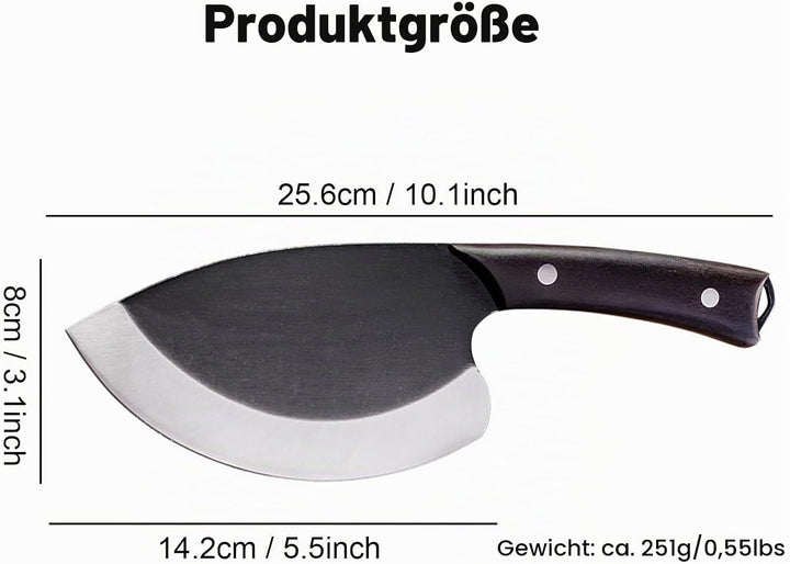 Kochmesser japanische Handgefertigtes geschmiedetes Outdoor Kochmesser hoher Kohlenstoffstahl Fischm