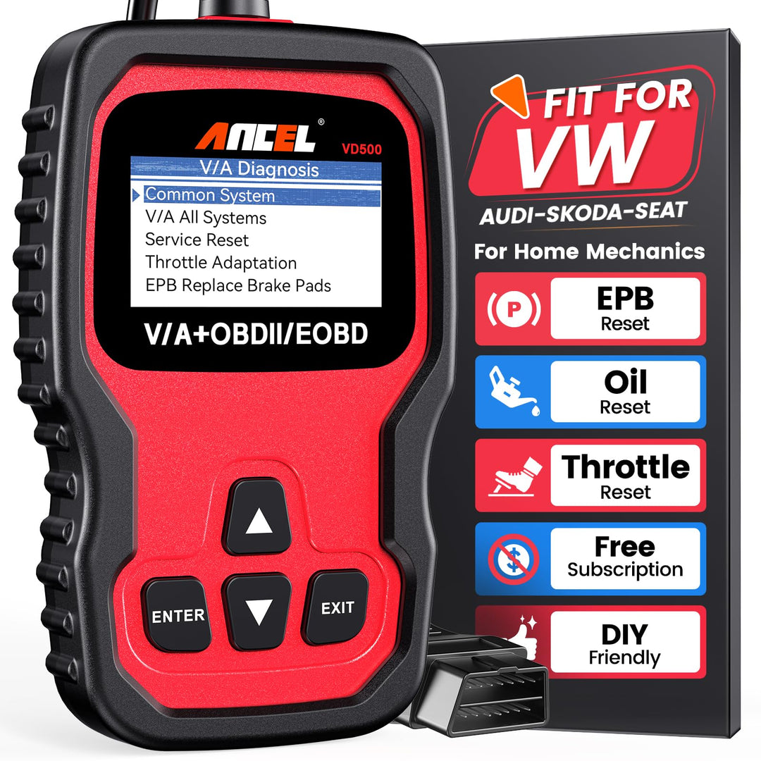 Ancel VD500 OBD2 Diagnosegerät Fehlercodes Auslesen und Löschen Motor EPB ABS SRS OBD Öl TPS Zurücks