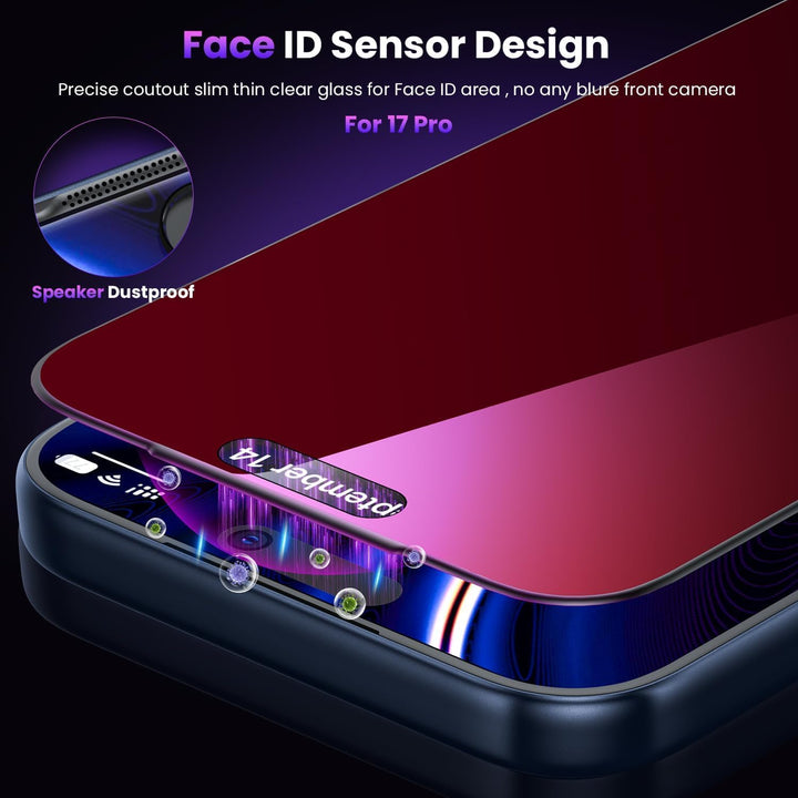 WSKEN für iPhone 16 Pro Max für Panzerglas Sichtschutz - [Anti Blaulicht] [Auto Dust-Elimination] Pu