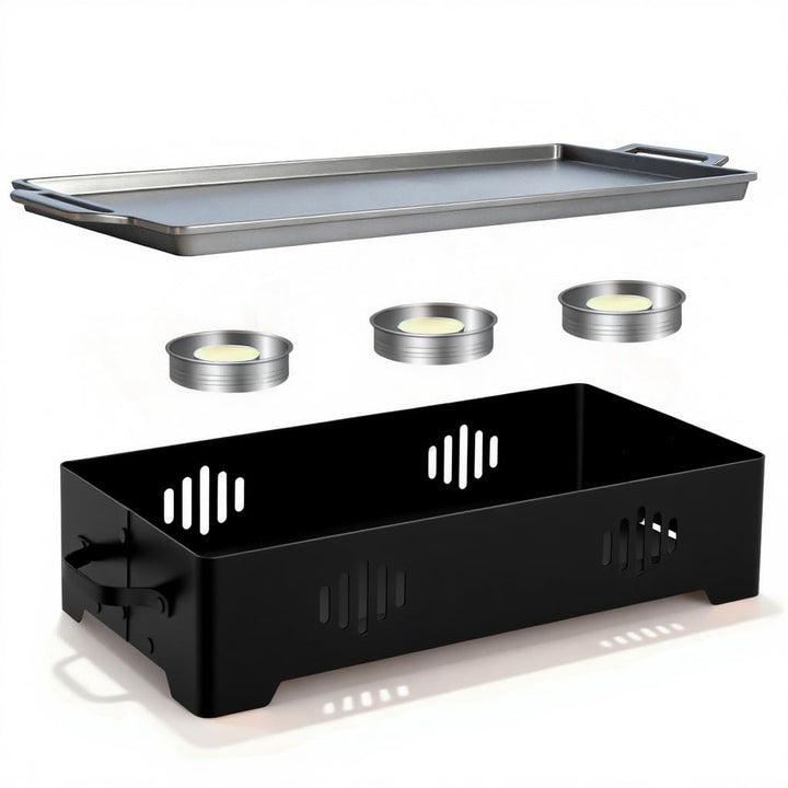 BBQ Warmhalteplatte - Warmhaltebehälter für Essen & Grillgut – Aluminium Grill-Heizplatte Antihaft,