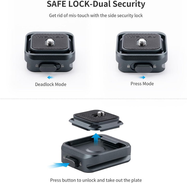 PGYTECH Kamera Schnellwechselplatte Klemme, kompatibel with Arca Swiss, Quick Release Plate für Foto