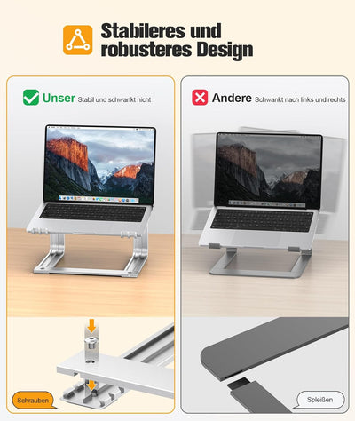 Glangeh Premium Abnehmbarer Laptop Ständer-Langlebiger Aluminium Laptop Stand mit Grosser Belüftungs