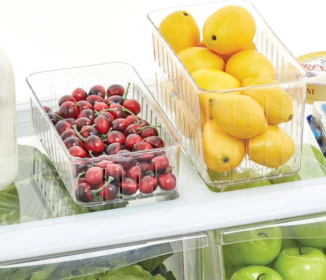 mDesign kleiner Vorratsbehälter für Küche und Kühlschrank – praktische Aufbewahrungsbox ohne Deckel