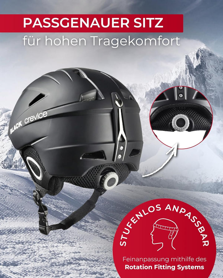 Black Crevice Skihelm Kitzbühel I Ski-Helm in sportlichem Design I Skihelm Herren & Damen I Skihelm