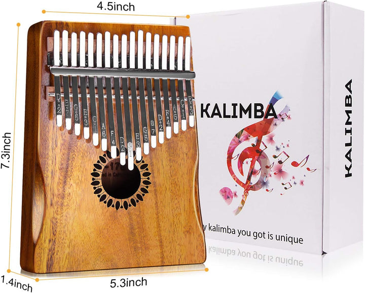 Newlam Kalimba Daumenklavier 17 Tasten Musikinstrument, Fingerklavier Instrument Klaviergeschenk für