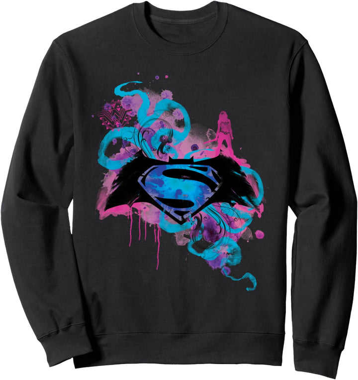 DC Batman V Superman Trinity Logo Graffiti Sweatshirt