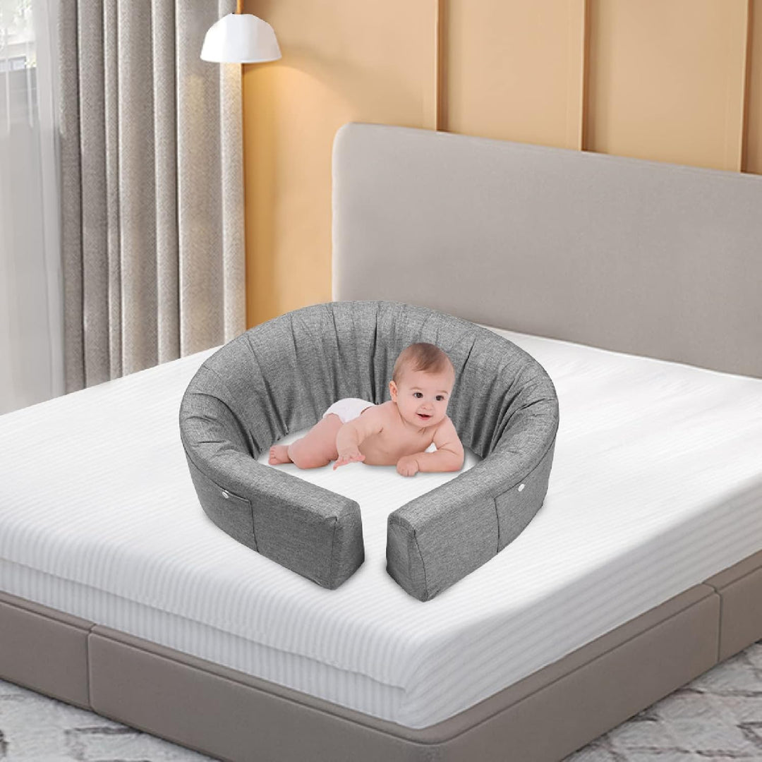 YUENFONG 200cm Bettgitter Bettschutzgitter Rausfallschutz für Kinder, Verformbar Kinderbettgitter Se