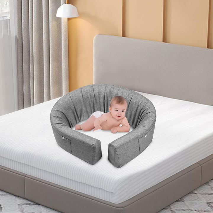 YUENFONG 200cm Bettgitter Bettschutzgitter Rausfallschutz für Kinder, Verformbar Kinderbettgitter Se