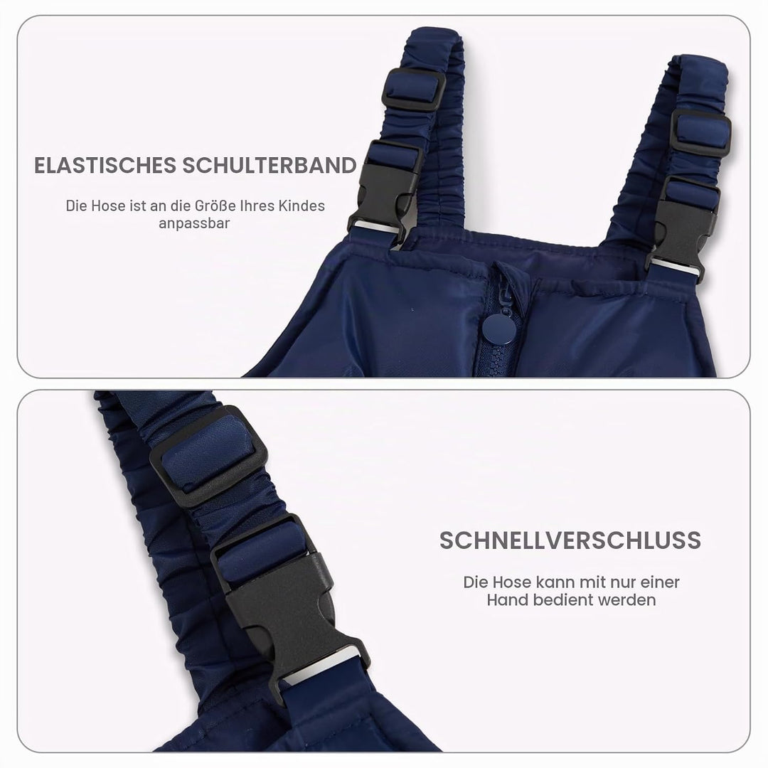 JiAmy Kinder Schneeanzug Daunenjacke mit Kaputze + Schneelatzhose, Winter Bekleidungsset Mädchen Win