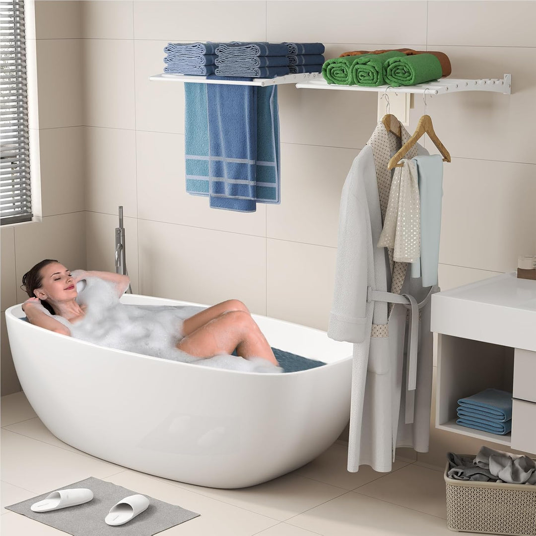Innotic Wäscheständer Wandmontage Klappbar, Rostfrei, Wasserdicht Platzsparend Wäscheständer Wand fü