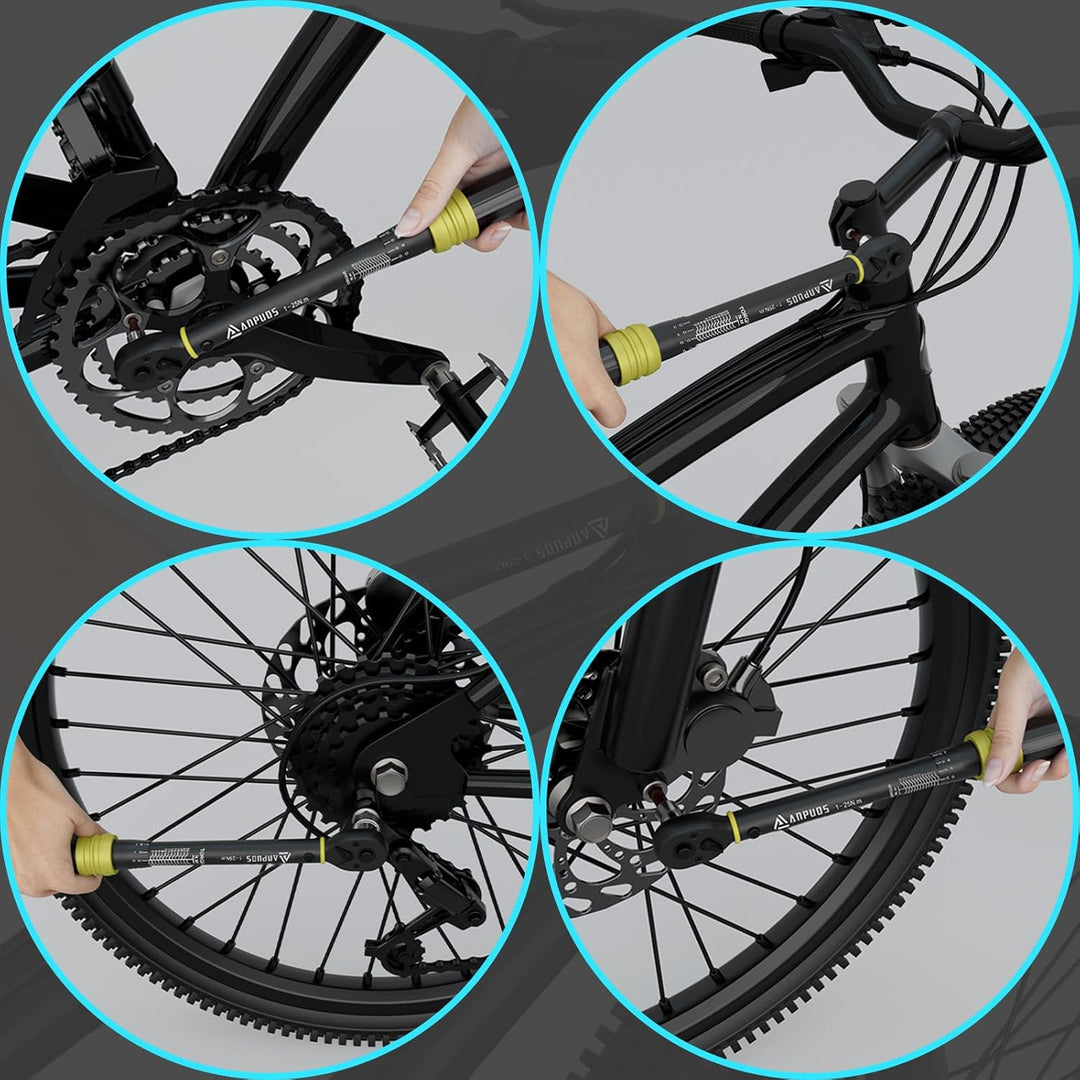 Drehmomentschlüssel 1/4", 1-25Nm Fahrrad &amp; Motorrad Drehmomentschlüssel 21-tlg. Set mit Adapter, Ver