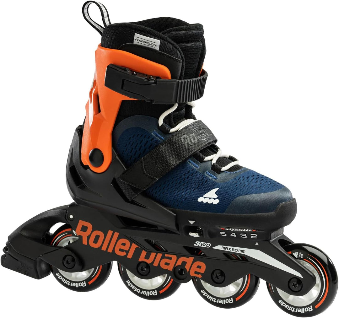 Rollerblade Kinder Microblade Inline-Skate Blu Notte Arancio, Blu Notte Arancio