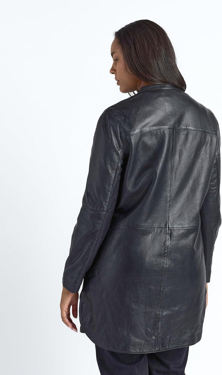 MAZE Damen Ledermantel 42023104 42 Schwarz, 42 Schwarz