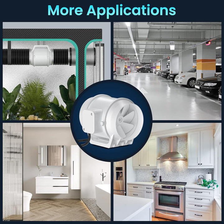 HG Power Rauchabzug Rohrventilator 125mm, Abluftventilator 230V Leise Kanalventilator Energiesparend