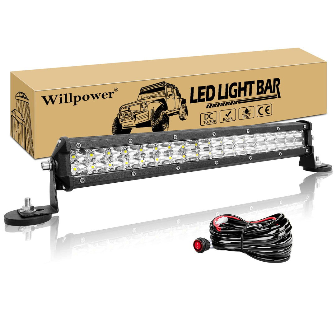 Willpower Led Arbeitsscheinwerfer Bar Traktor 15 Zoll 108W + Magnet Halterungen + Kabelbaum Led Sche