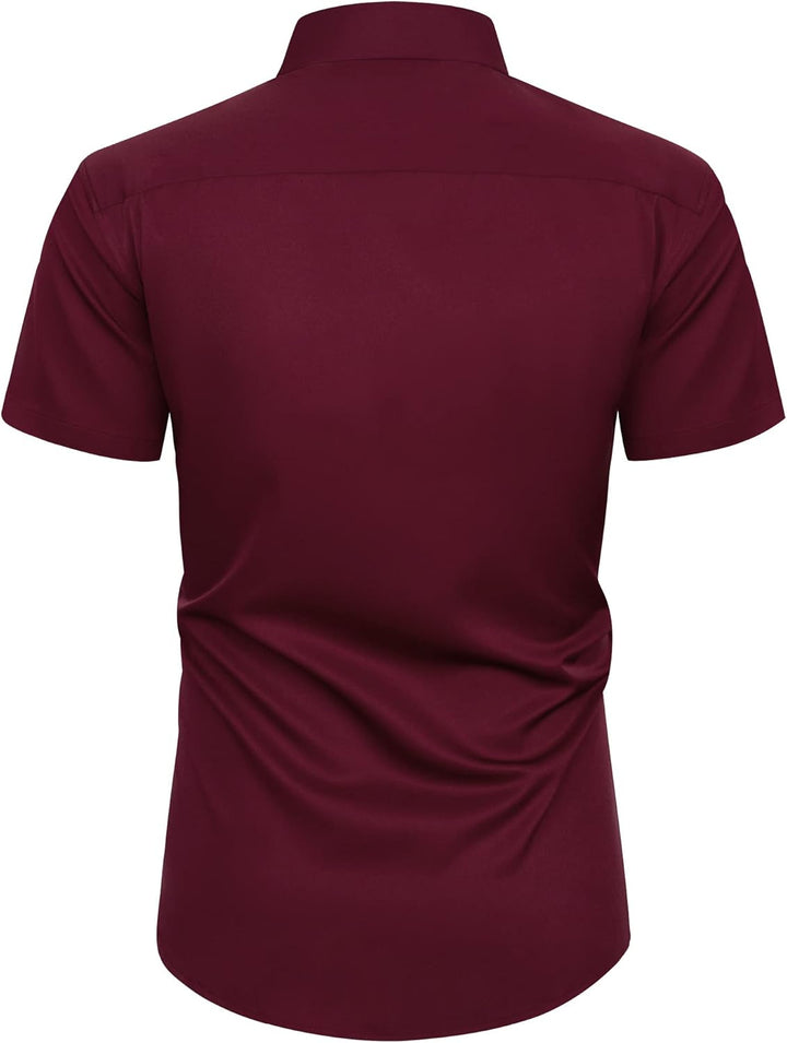 siliteelon Herren Kurzarm Hemden Casual Regular Fit Bügelfrei Business Hemd Faltenfrei Formales Hemd