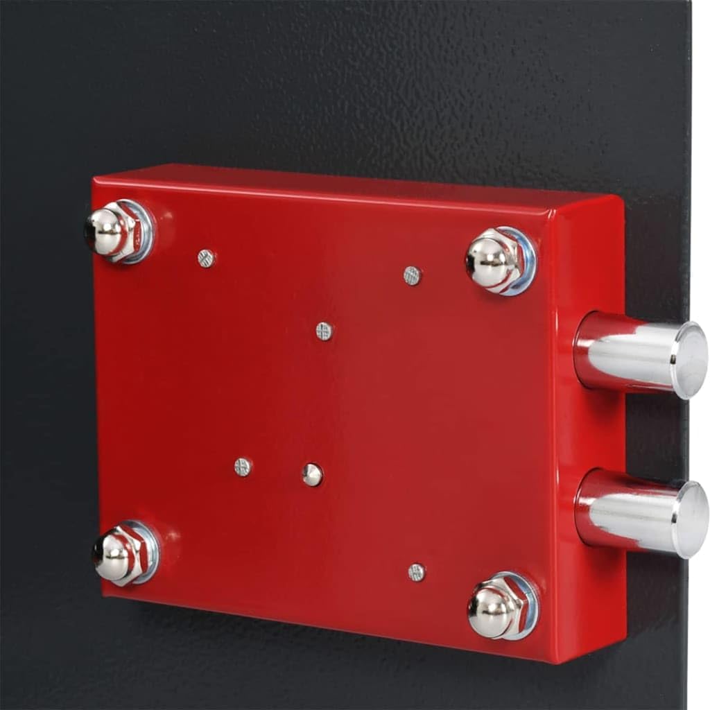 vidaXL Safe Box mit Schloss Dunkelgrau 35 x 25 x 25 cm Stahl, Heimarbeitsplatz Safe, robuster Sicher