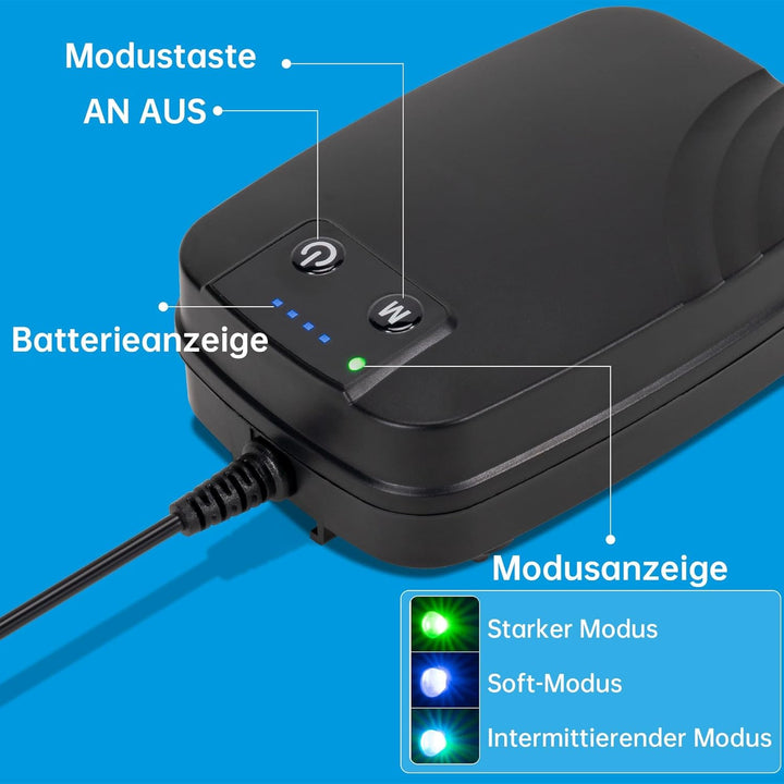 Biling Teichbelüfter Solar mit 2200mAh Akku, 2.5W Solar Sauerstoffpumpe für Teich mit 3m Silikon-Sch