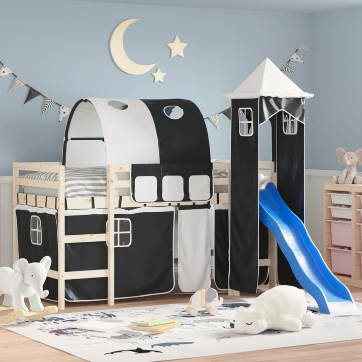 vidaXL Vorhänge, Vorhang Set für Hochbett Spielbett Kinderbett, Bettvorhang mit Tunnel Turm, Spielvo