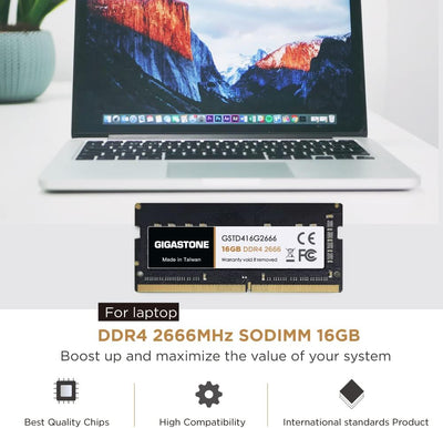 [DDR4 RAM] Gigastone Laptop RAM 16GB DDR4 Ram 16GB DDR4-2666MHz PC4-21300 CL19 1.2V SODIMM 260 Pin/P