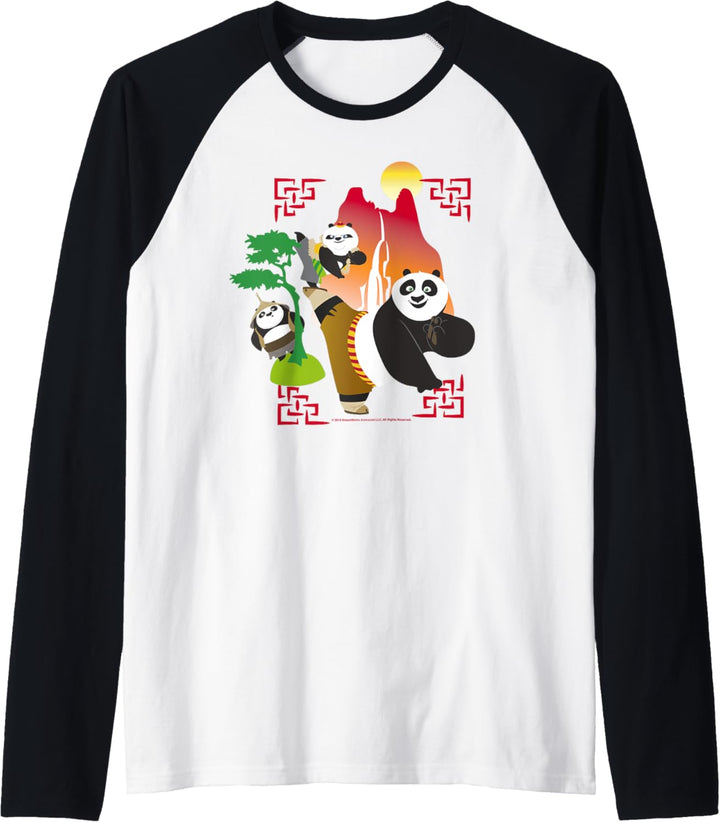 Kung Fu Panda Po And Bao Training Sunset Raglan
