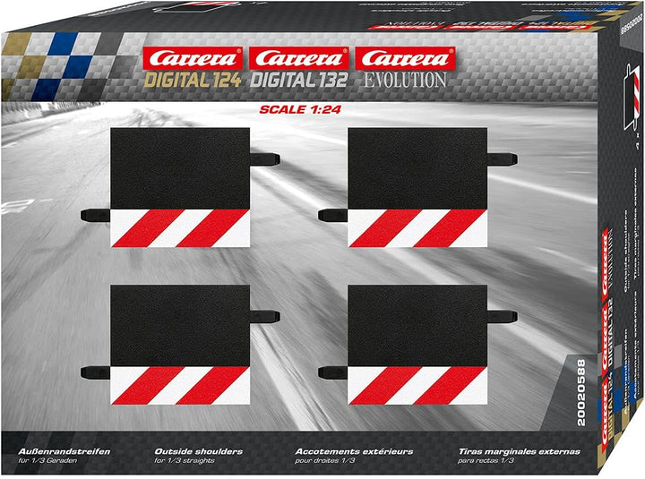 Carrera Evo/Excl. Randstreifen 1/3 Gerade rot/Weiss