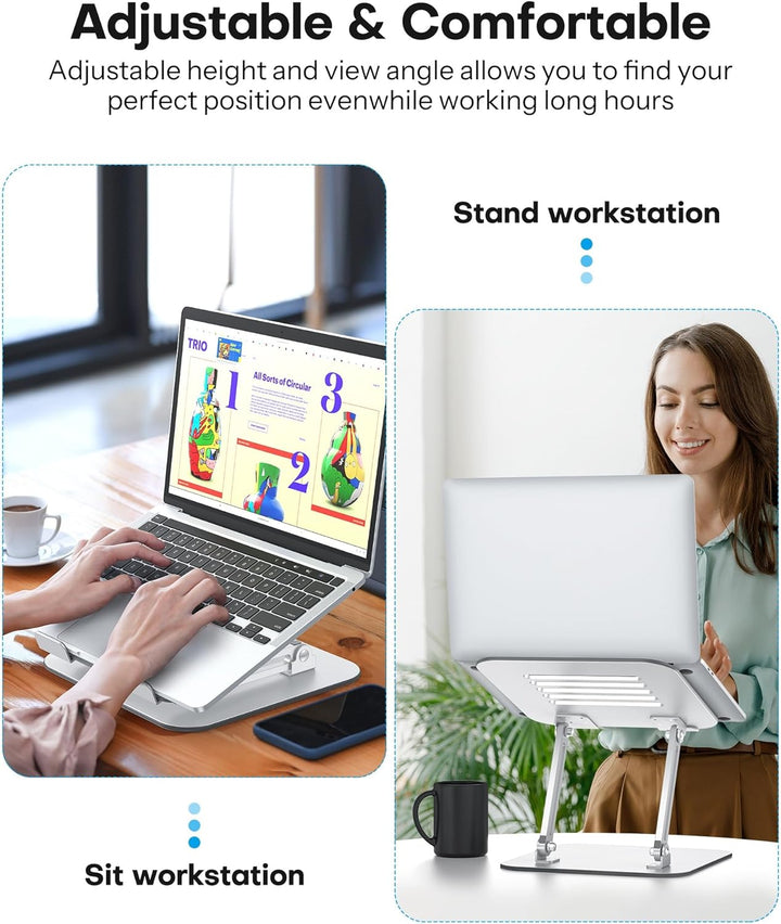 OMOTON Laptop Ständer Höhenverstellbar, Ergonomischer Notebook Ständer mit Belüftung, Faltbarer Lapt